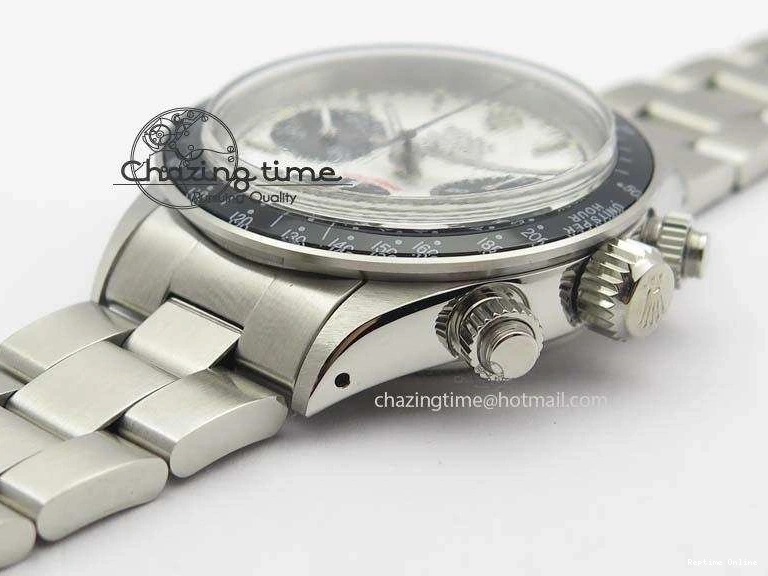 0112 Daytona 6263 SS White Black Dial Black Tachymeter Bezel On SS Bracelet Venus Premium 3858